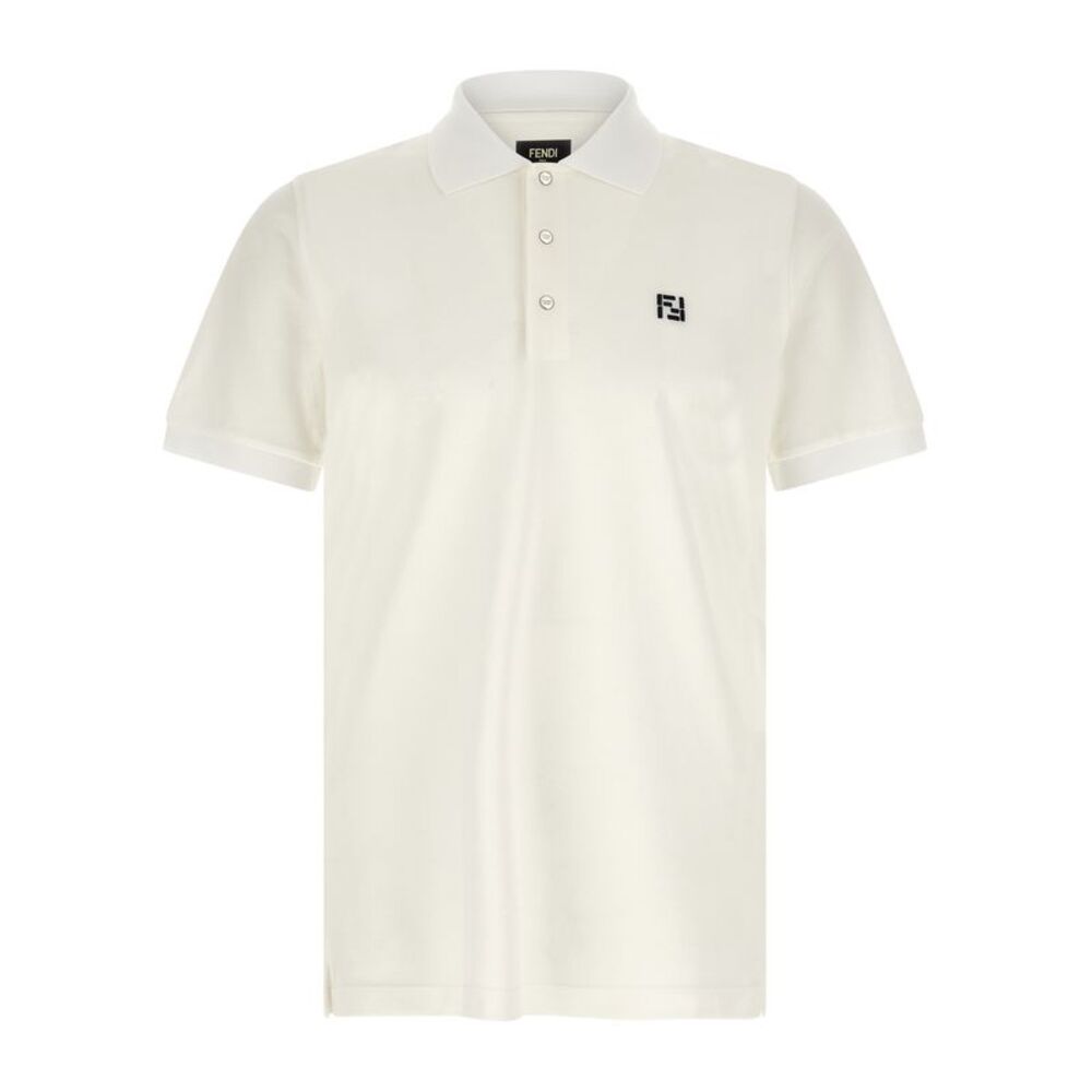 Fendi White Cotton Polo Men's Shirt